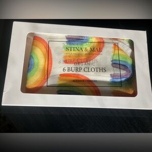 Stina & Mae Organic Rainbow Burp Cloths 6-pack